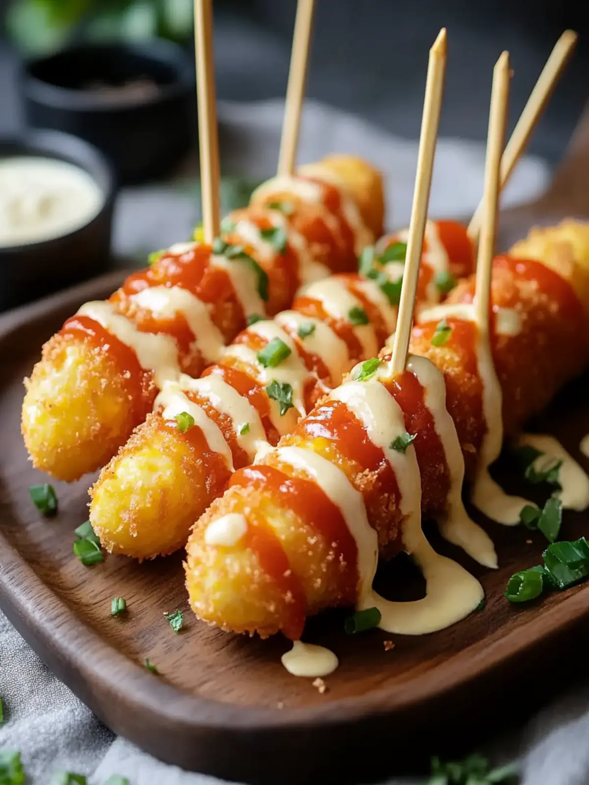 Crispy Korean Mozzarella Corn Dogs