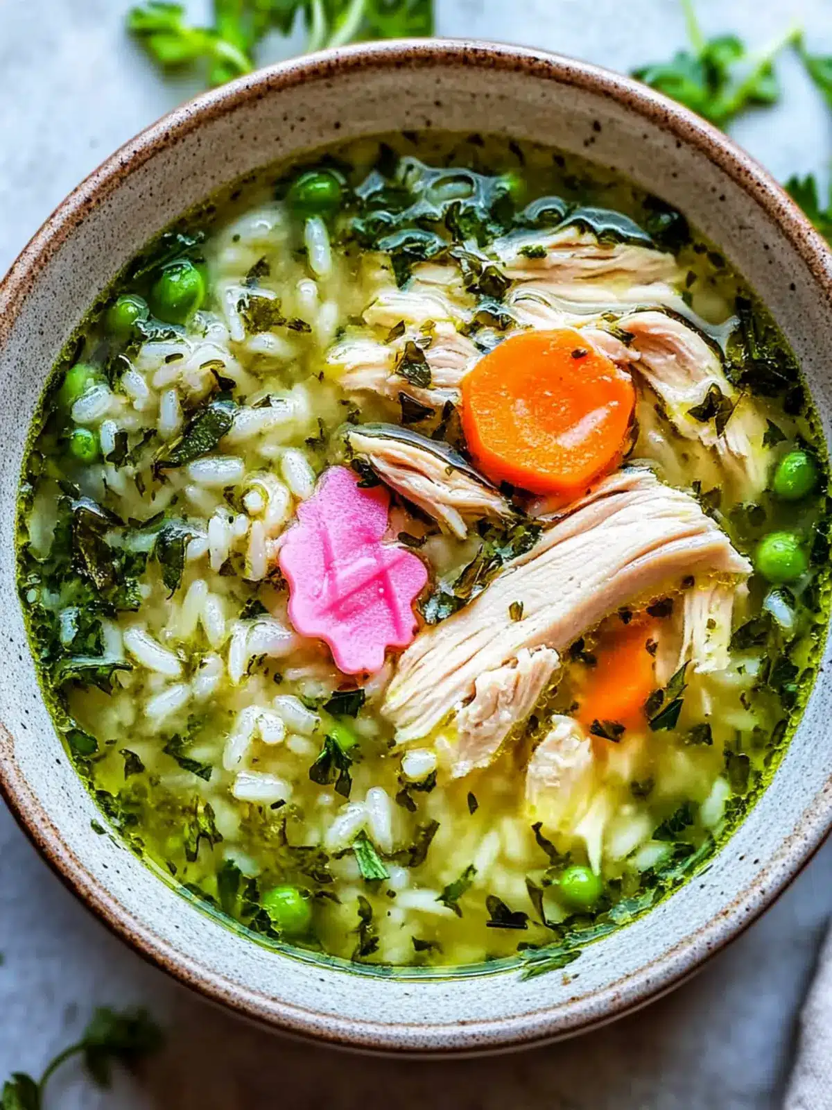 Green Herby Chicken and Rice Soup