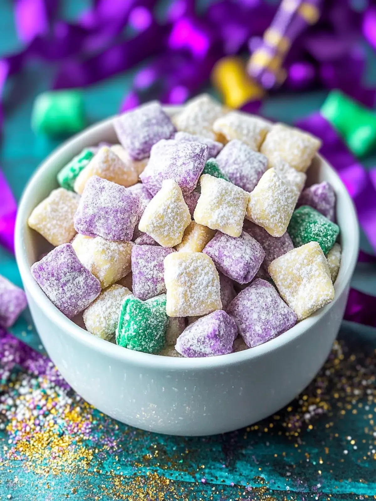 Mardi Gras Puppy Chow
