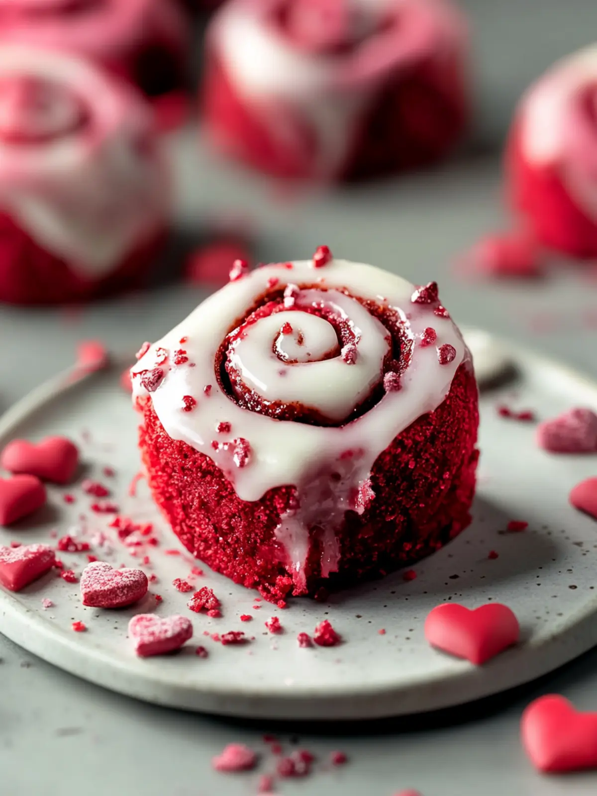 Red Velvet Valentine’s Day Cinnamon Rolls