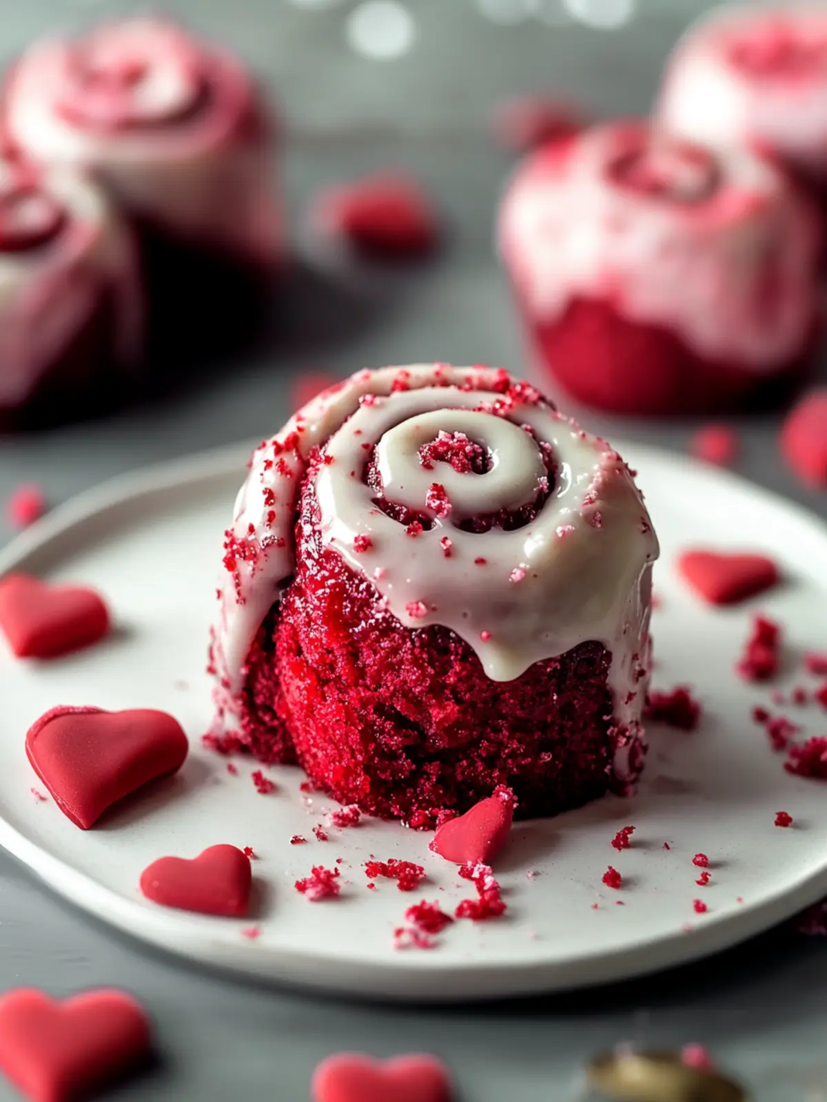 Red Velvet Valentine’s Day Cinnamon Rolls