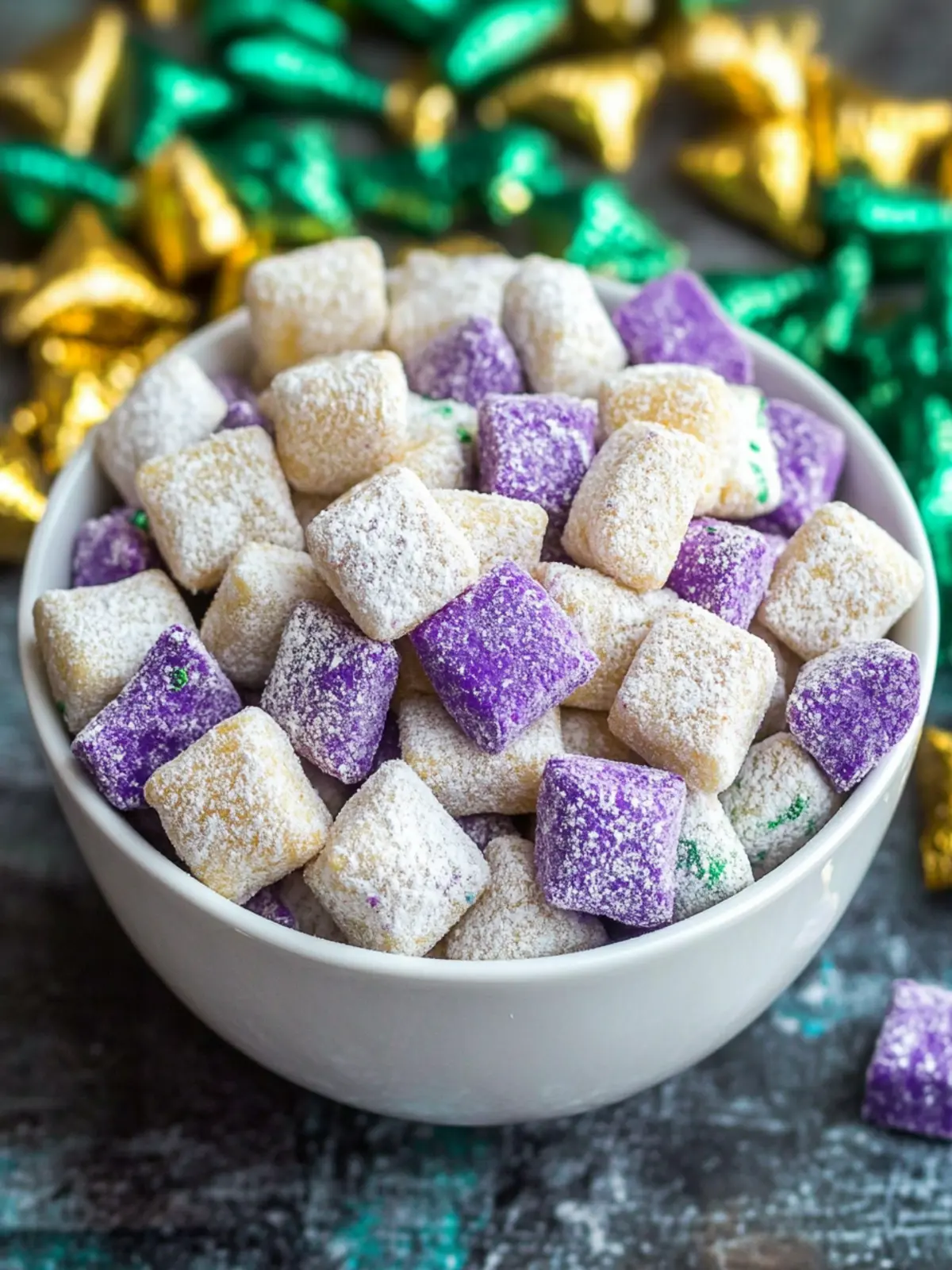 Mardi Gras Puppy Chow