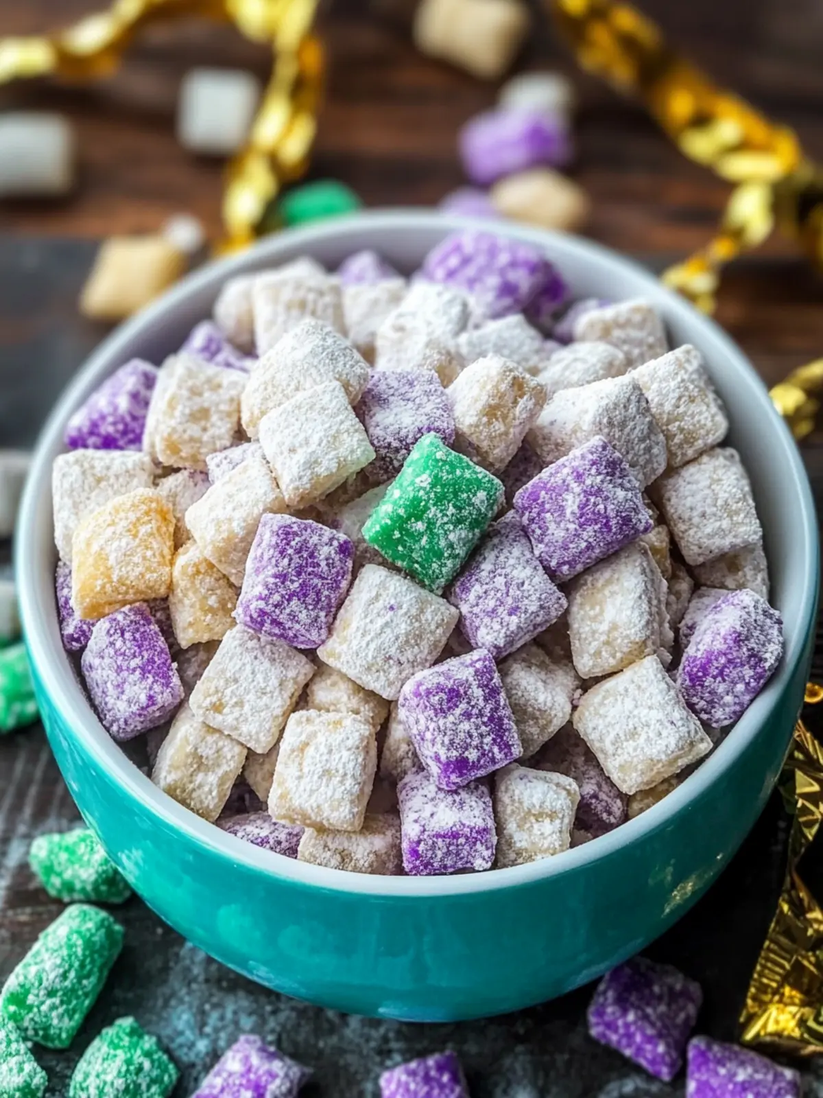 Mardi Gras Puppy Chow