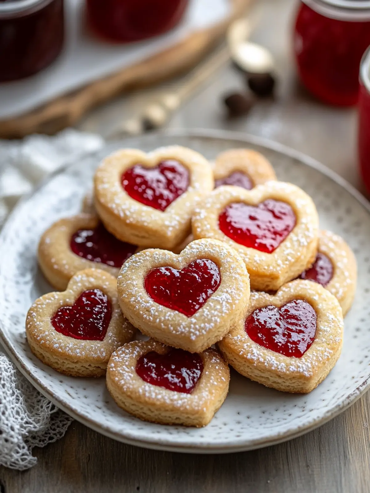 Heart Shaped Jam Cookies