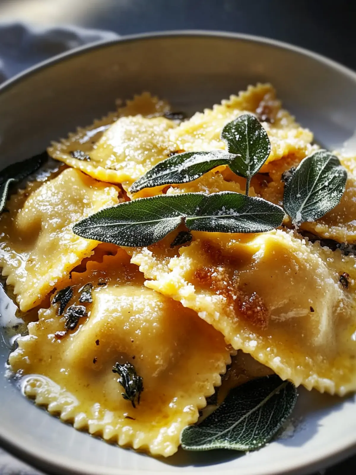 Ravioli with Brown Butter and Sage