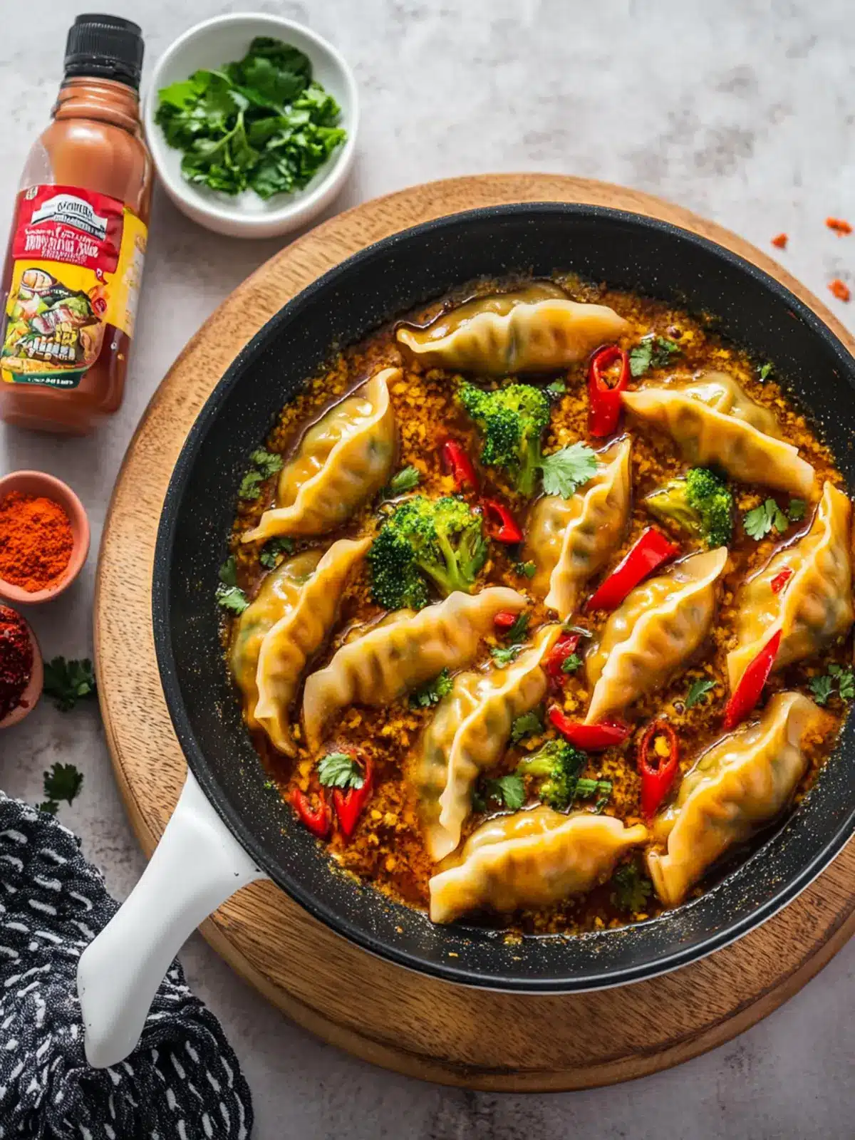 One Pan Gyoza Curry Bake