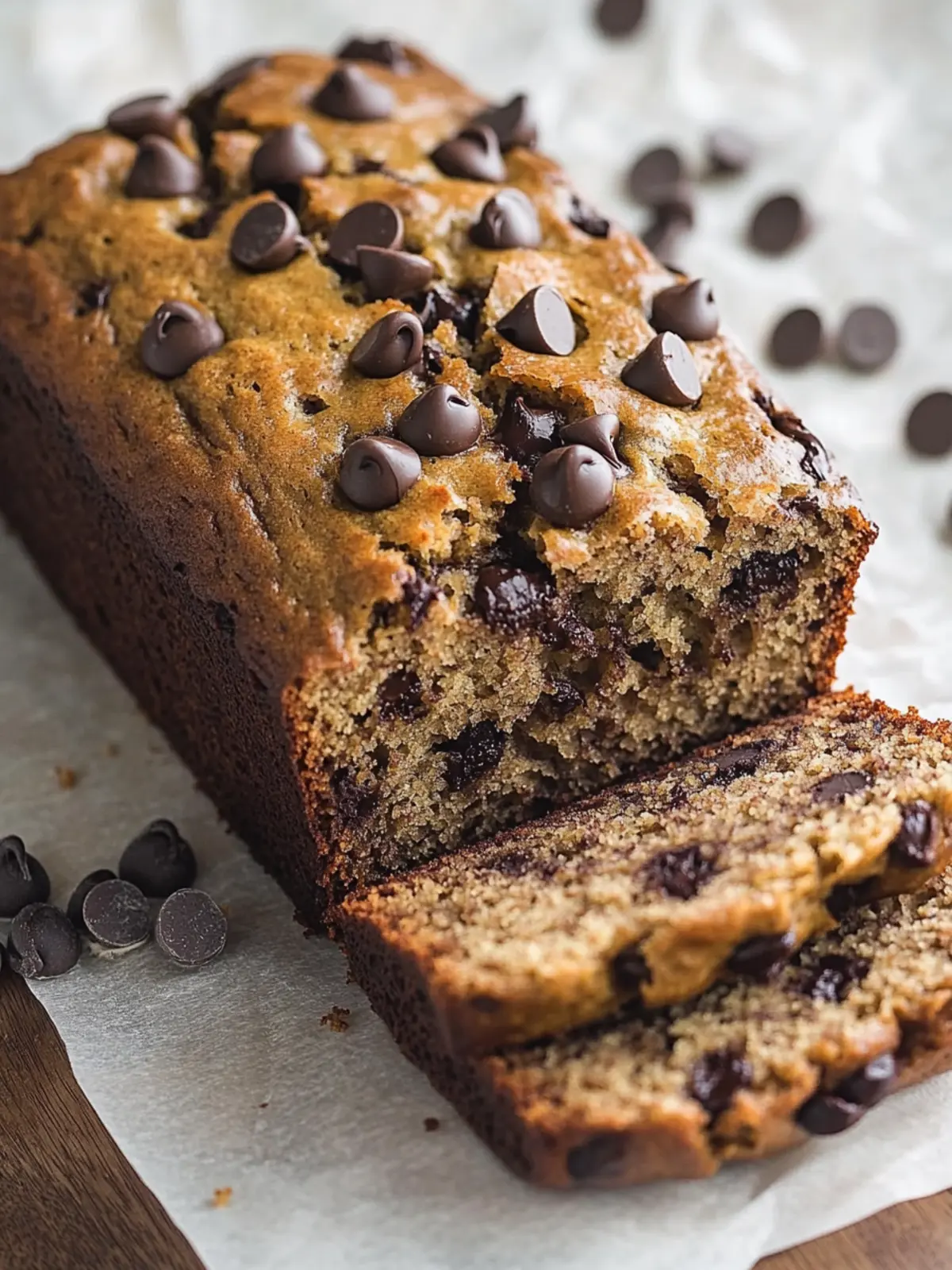 Healthier Chocolate Chip Banana Bread –