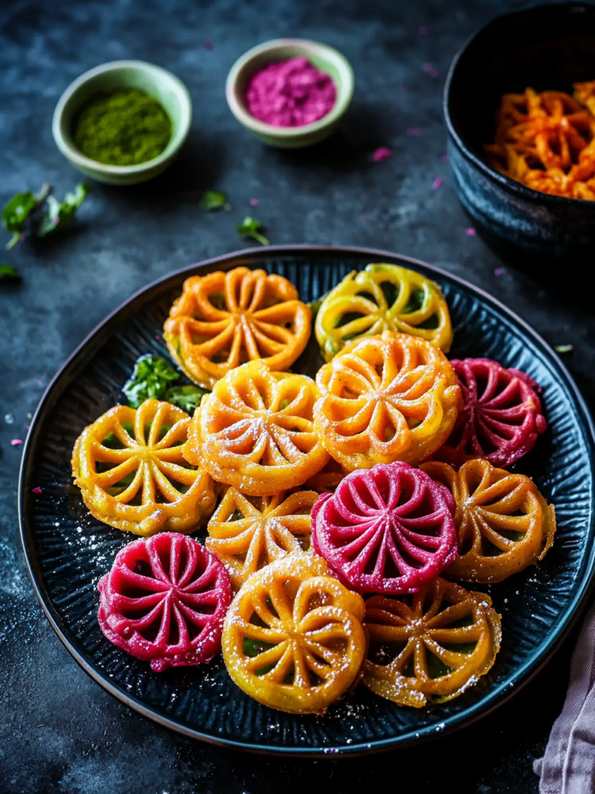 Jalebi Waffle Rosettes