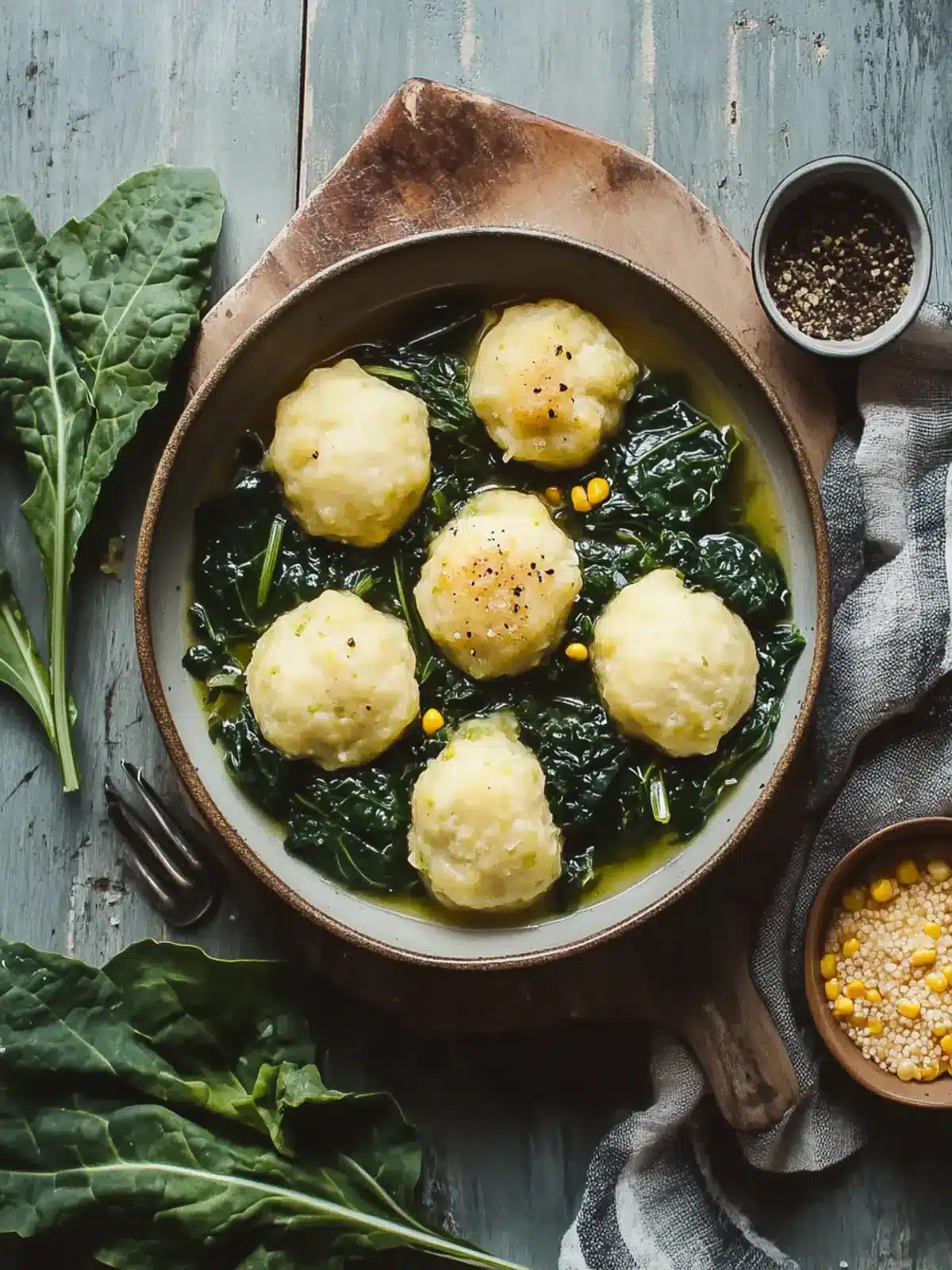 Collard Greens and Cornmeal Dumplings