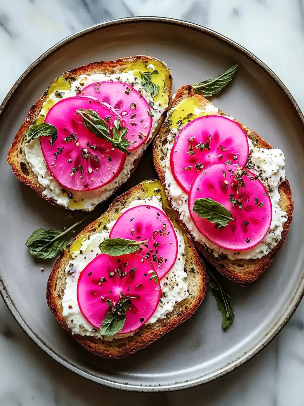Watermelon Radish Toast