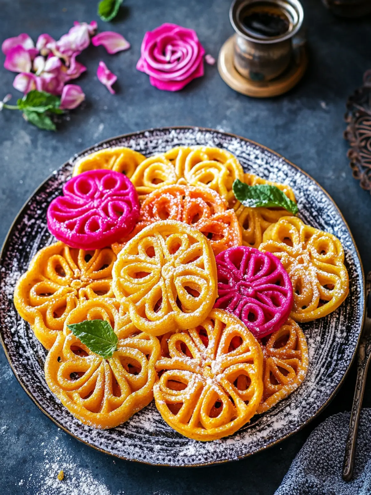 Jalebi Waffle Rosettes