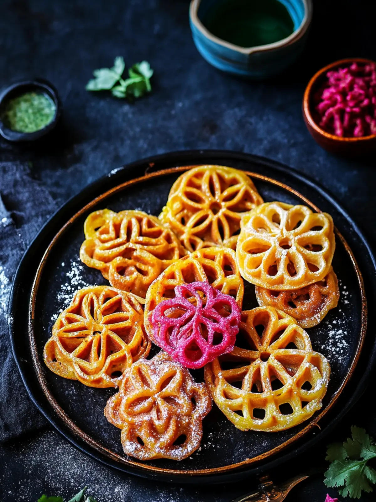 Jalebi Waffle Rosettes