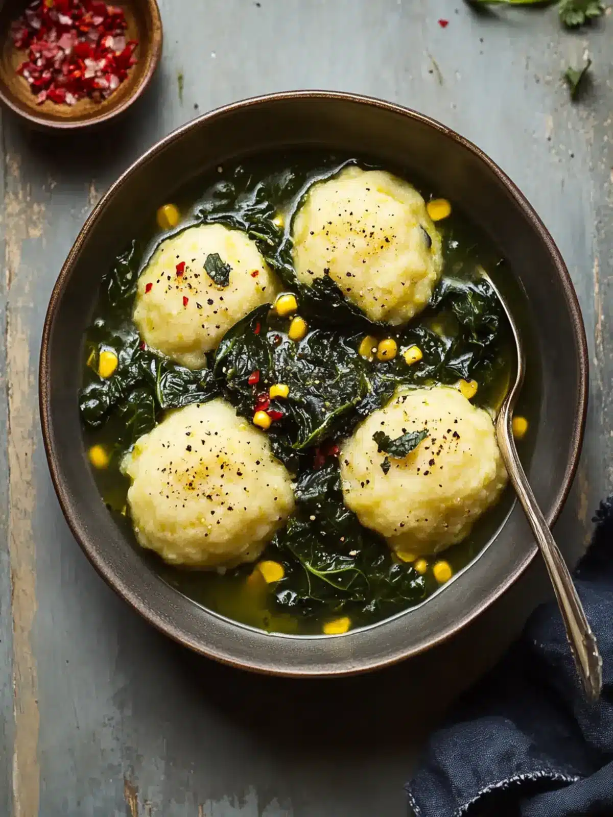 Collard Greens and Cornmeal Dumplings
