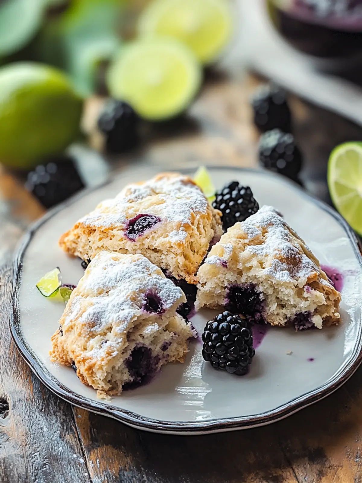 Blackberry Lime Scones