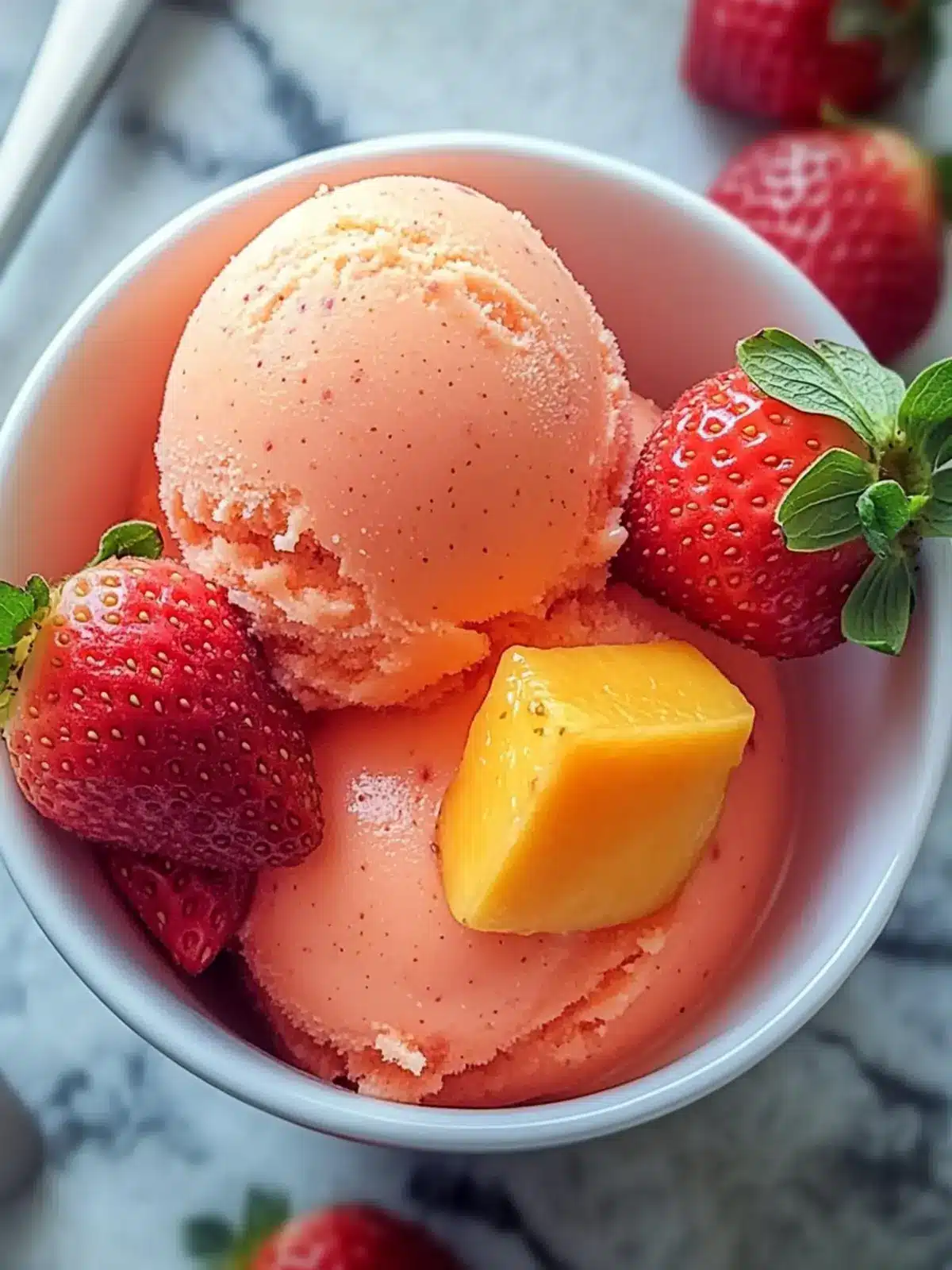 Mango Strawberry Sorbet