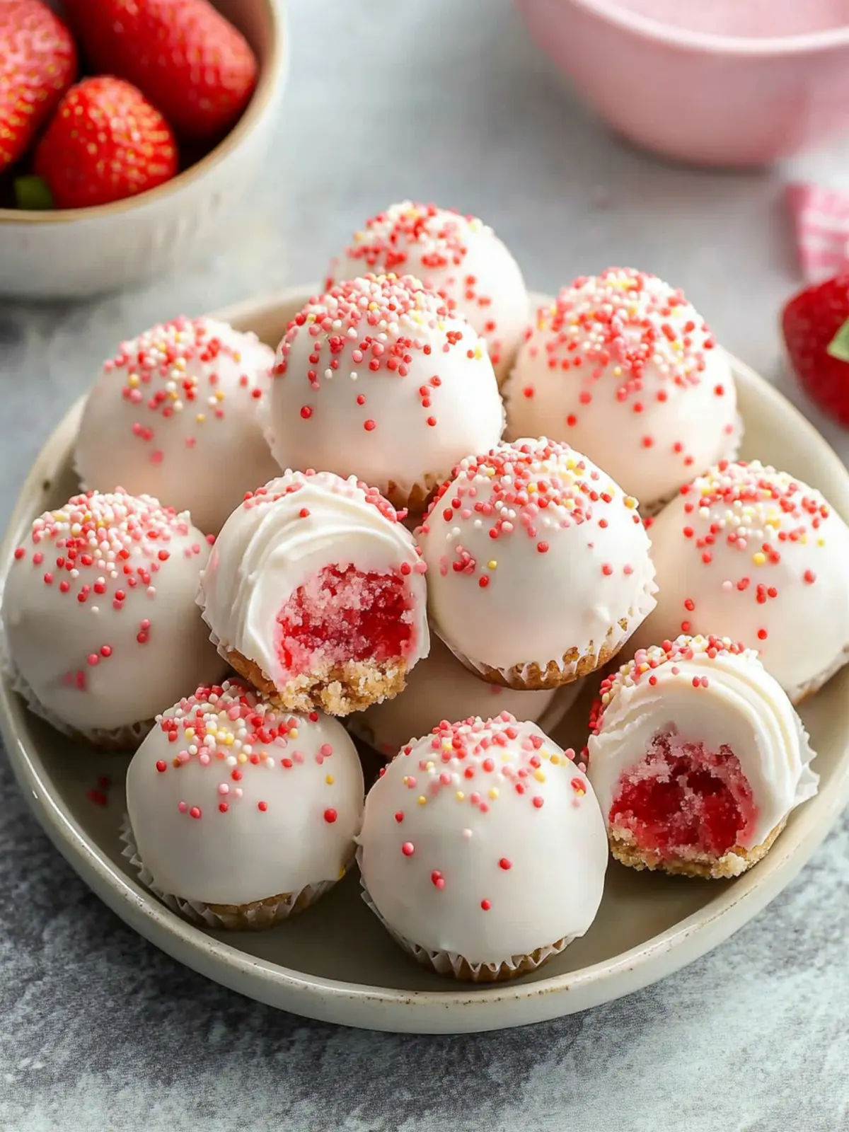 Strawberry Shortcake Truffles