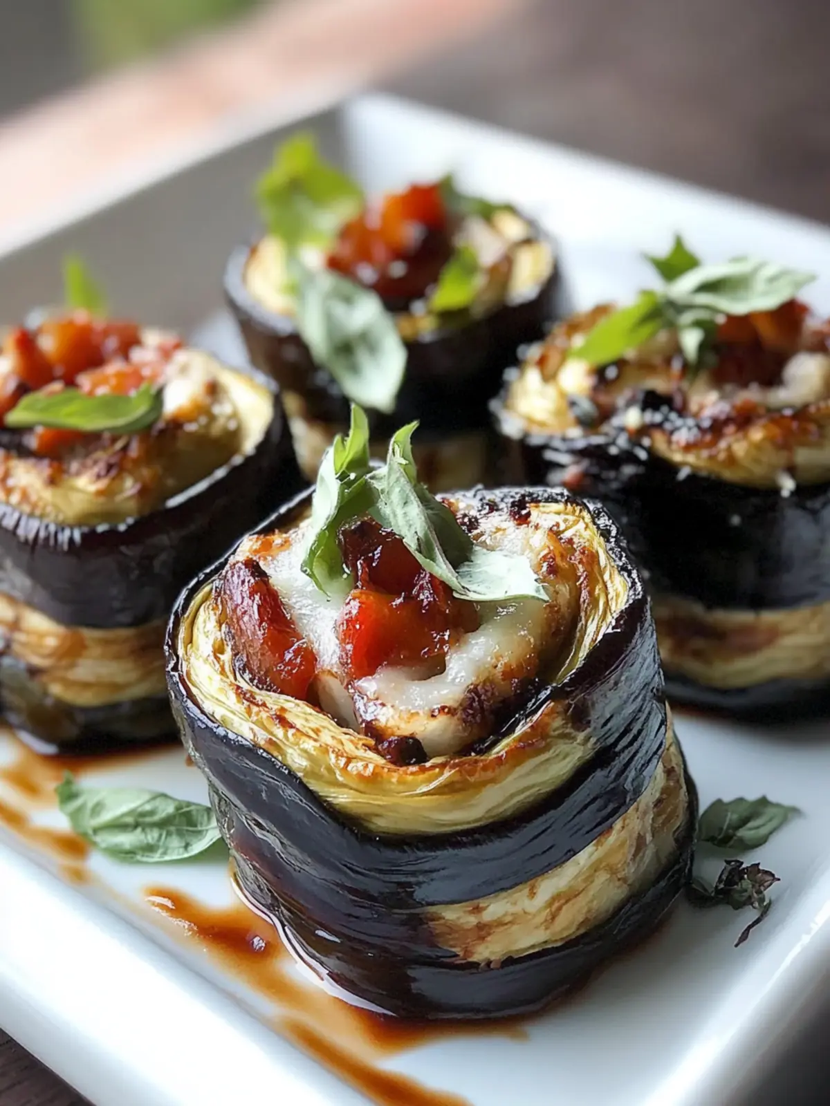 Eggplant roll-up appetizers
