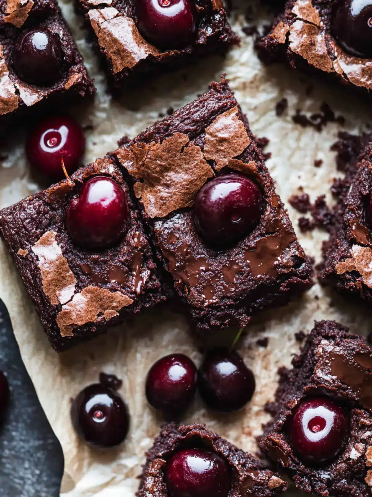 Roasted Chocolate Cherry Brownies