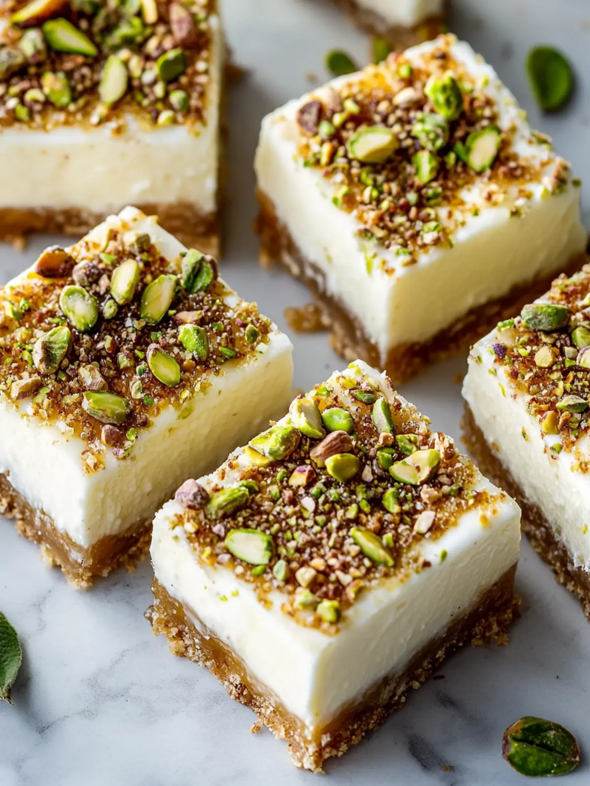 Greek Honey Pistachio Cheesecake Bars