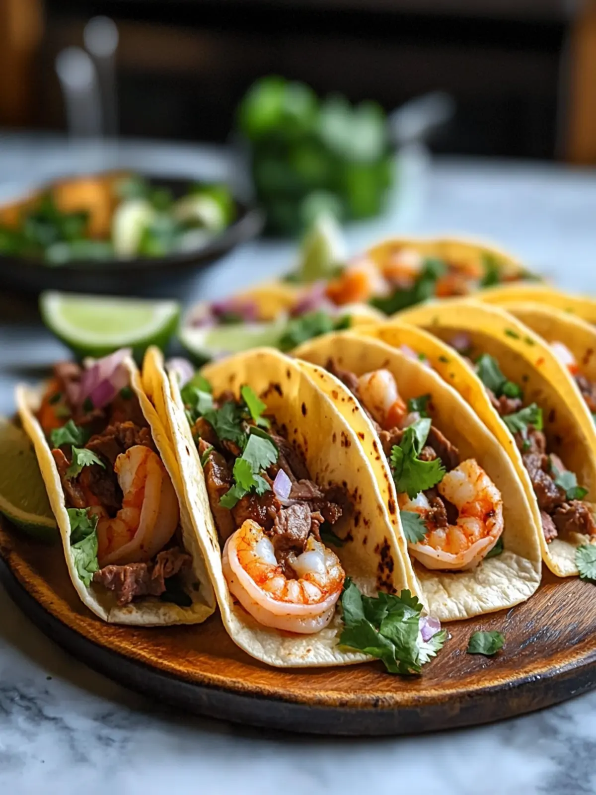 Shrimp and Steak Tacos