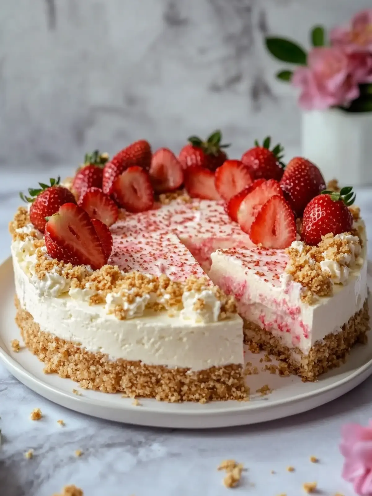 Strawberry Crunch Cheesecake