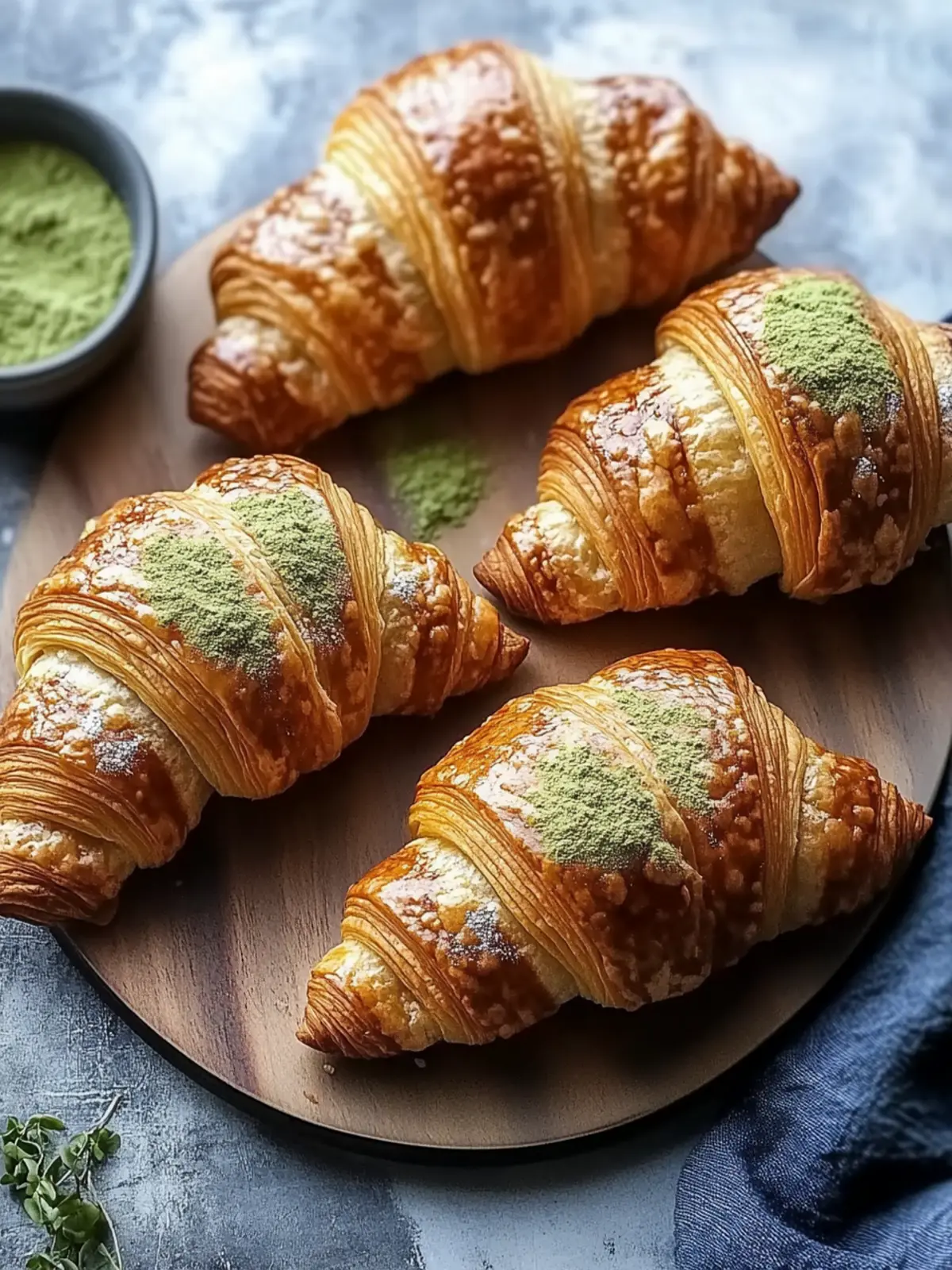 Easy Matcha Croissants
