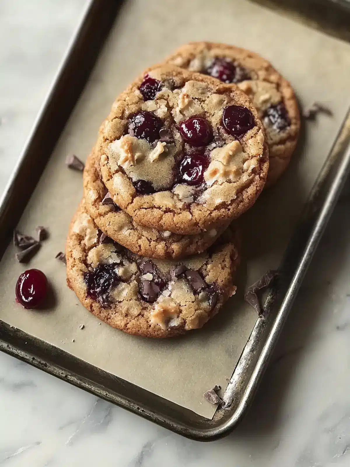 Brown Butter Cherry Chocolate Chunk Cookies