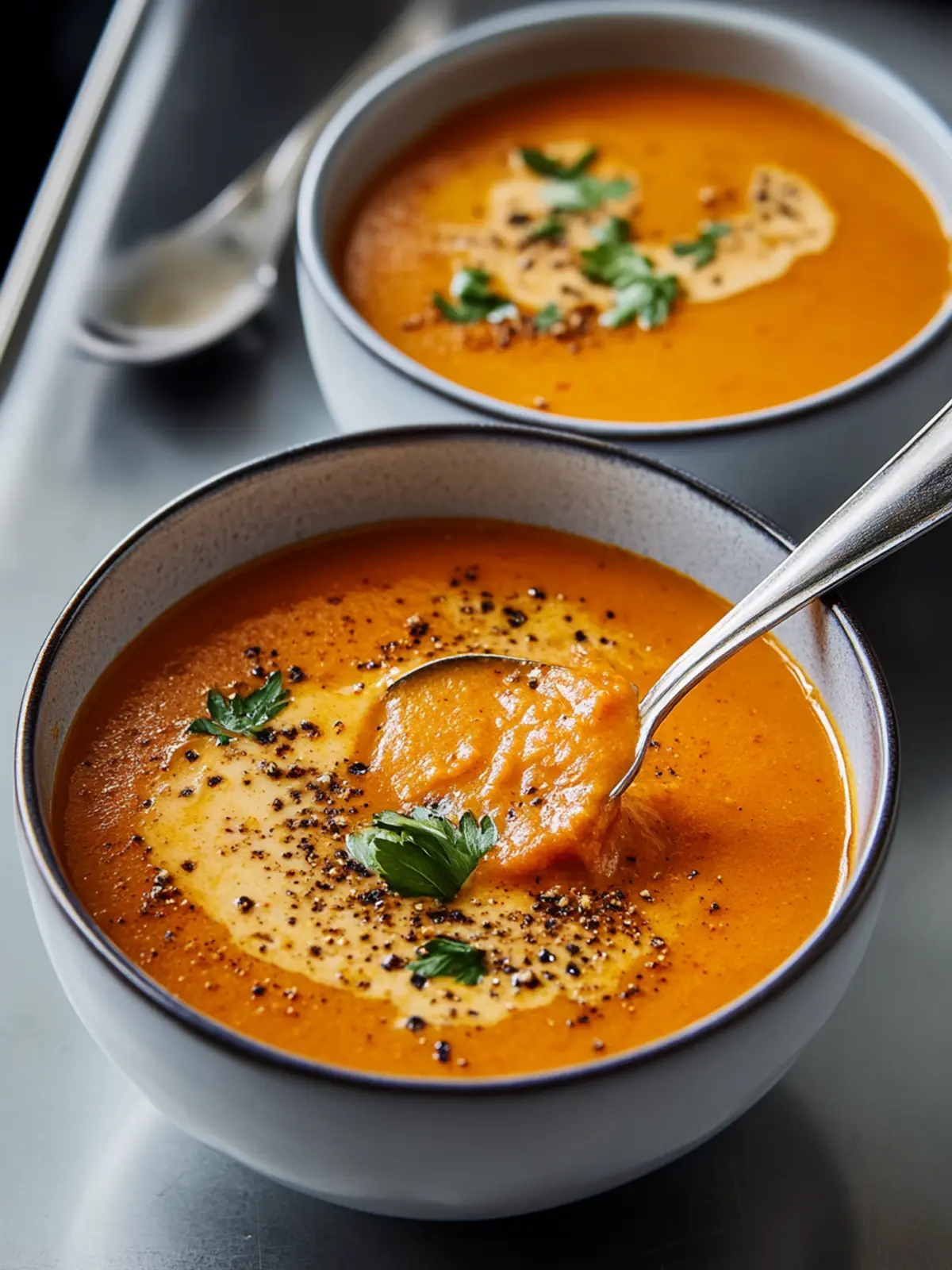 Roasted Red Pepper Gouda Soup