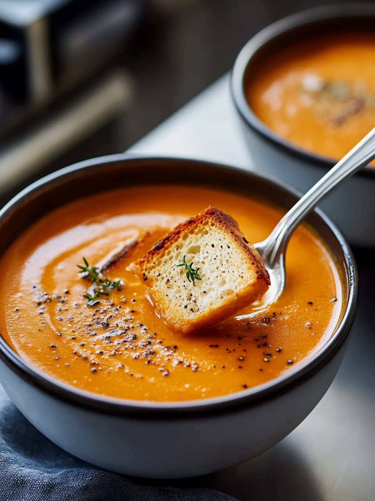 Roasted Red Pepper Gouda Soup