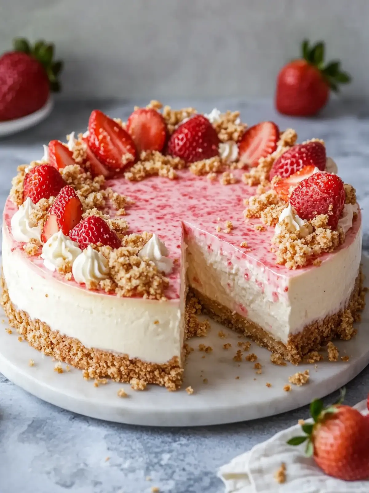 Strawberry Crunch Cheesecake