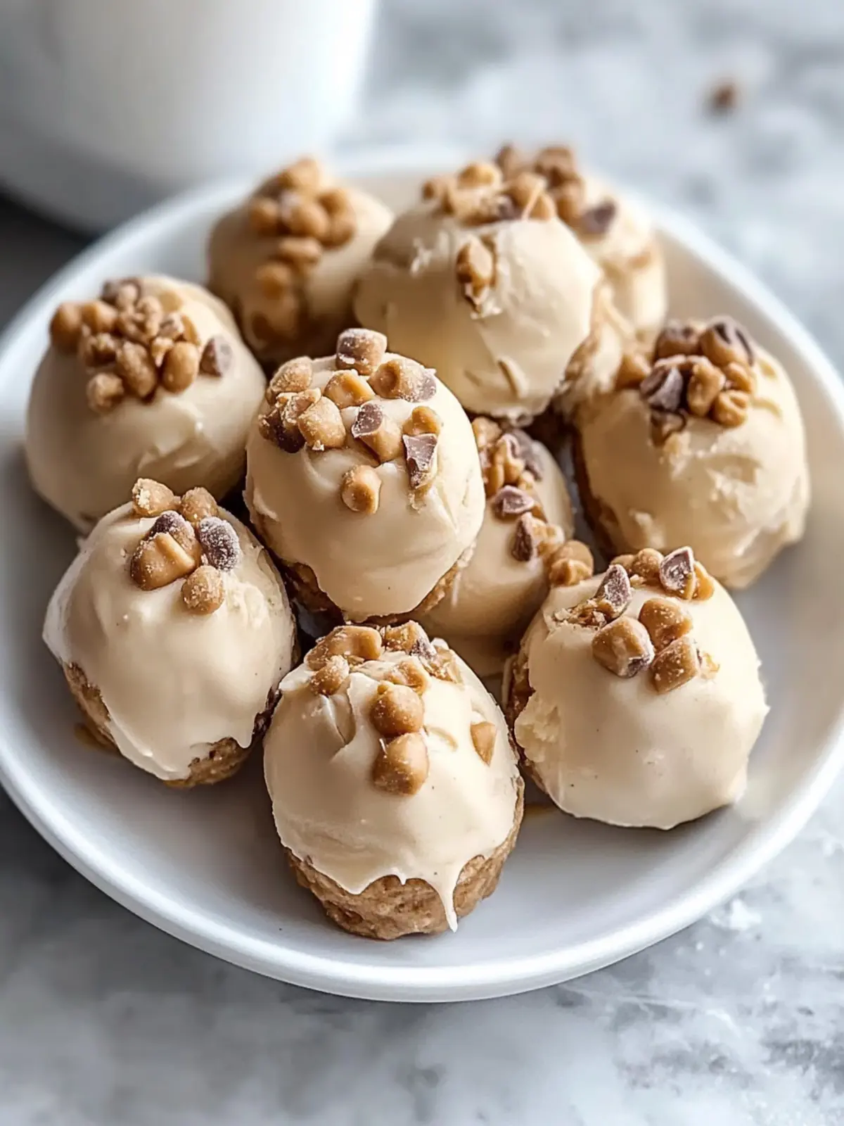 Frozen Greek yogurt peanut butter bites