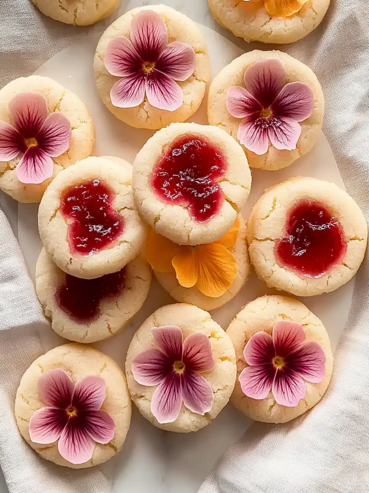 Flower Jam Thumbprint Cookies