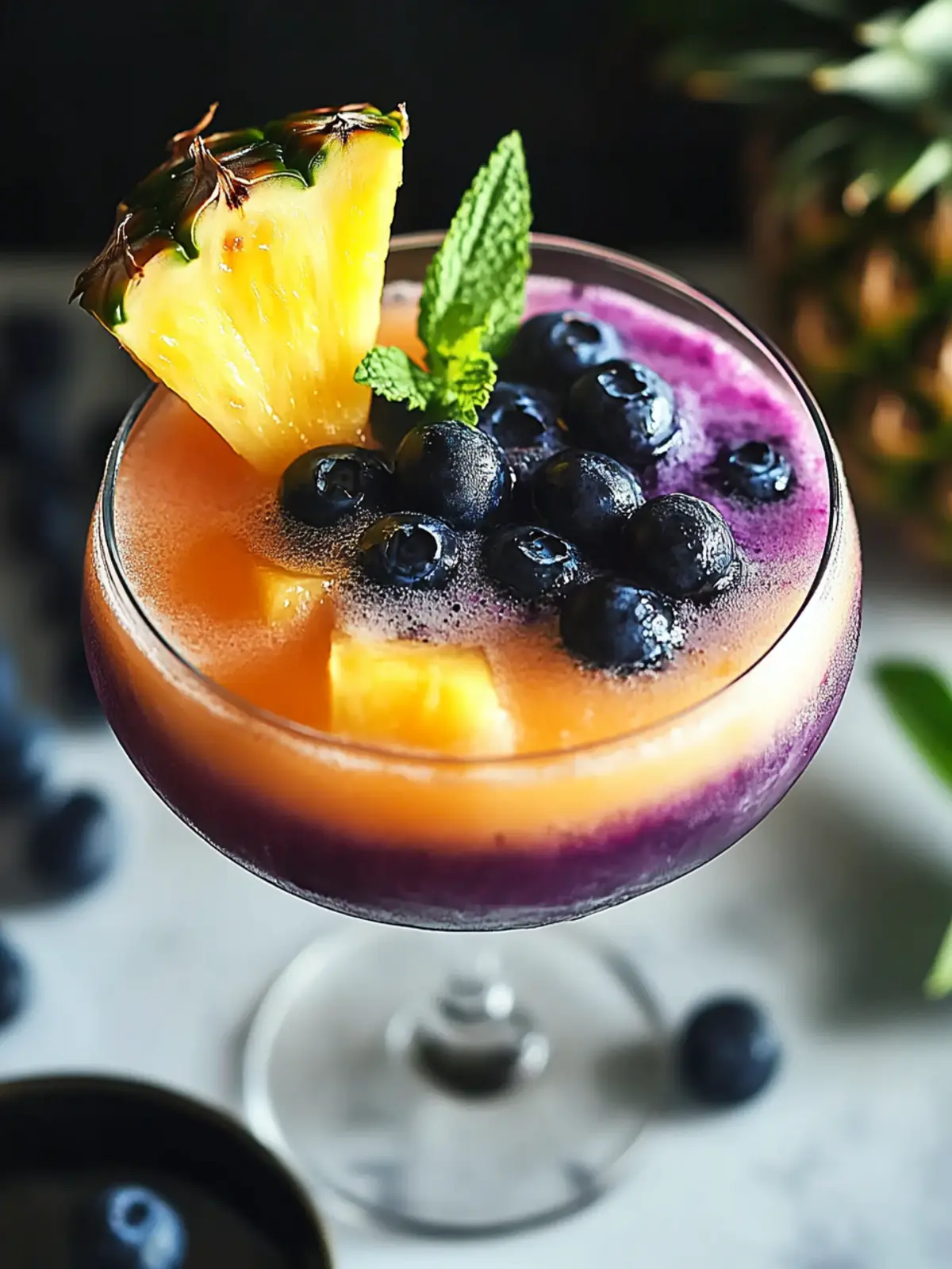 Blueberry Pineapple Tequila Sour