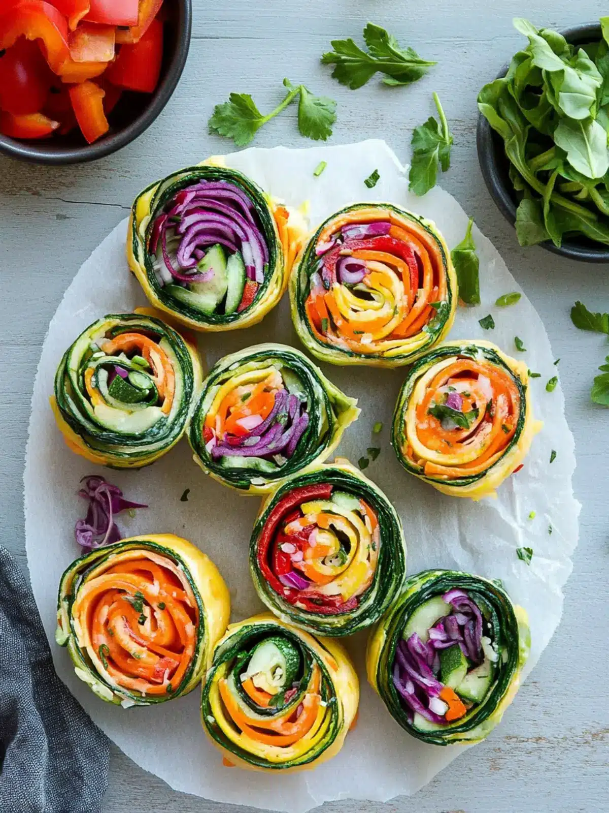 Rainbow Veggie Pinwheels