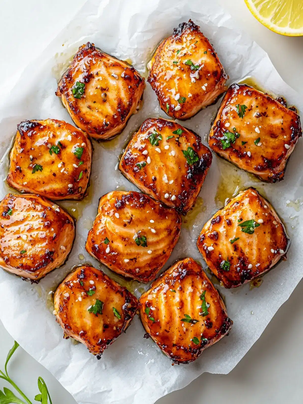 Honey Garlic Salmon Bites