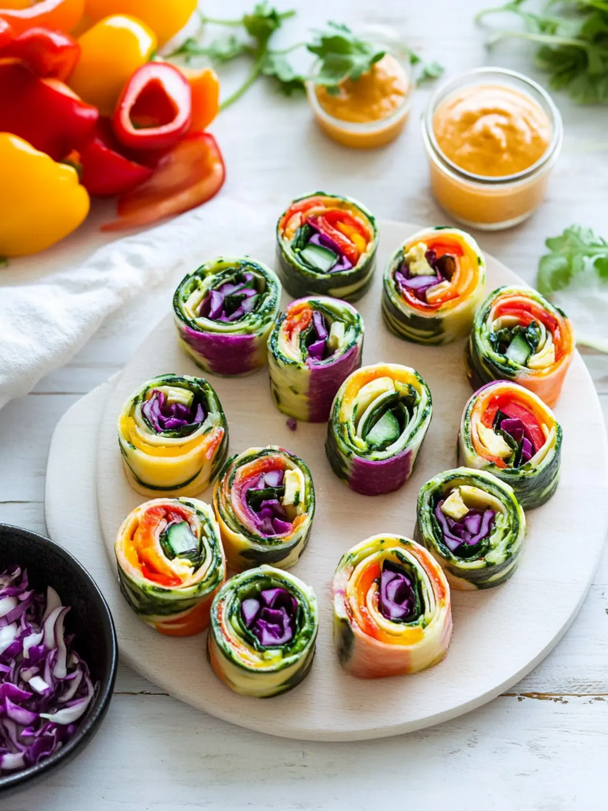 Rainbow Veggie Pinwheels