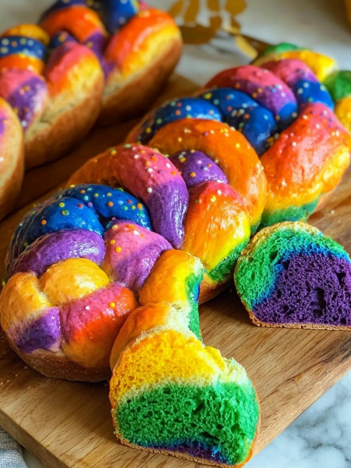 Rainbow Challah Bread