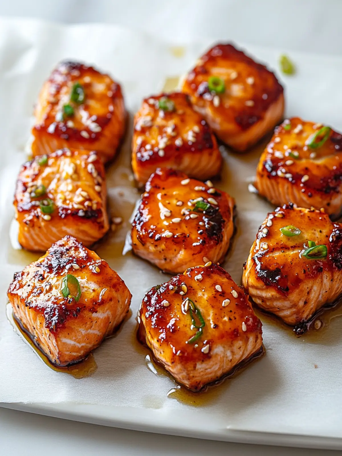Honey Garlic Salmon Bites