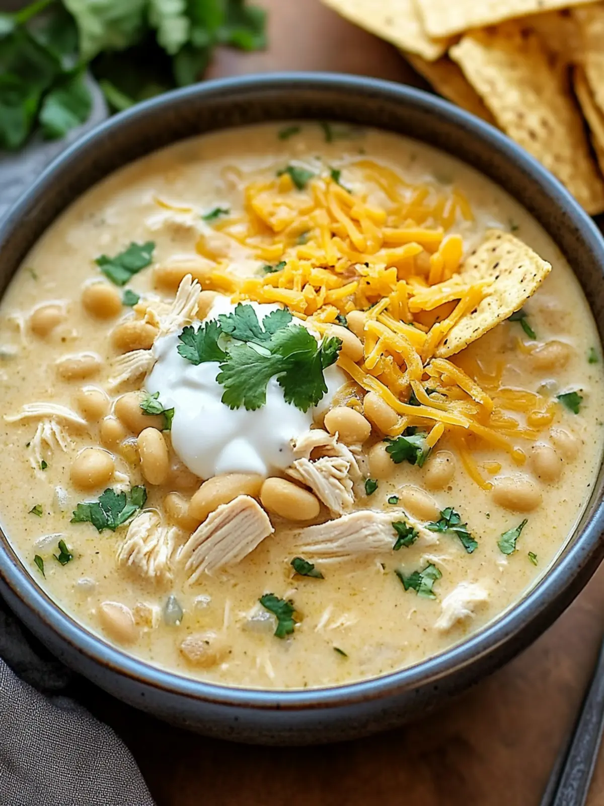 Creamy Crockpot White Chicken Chili