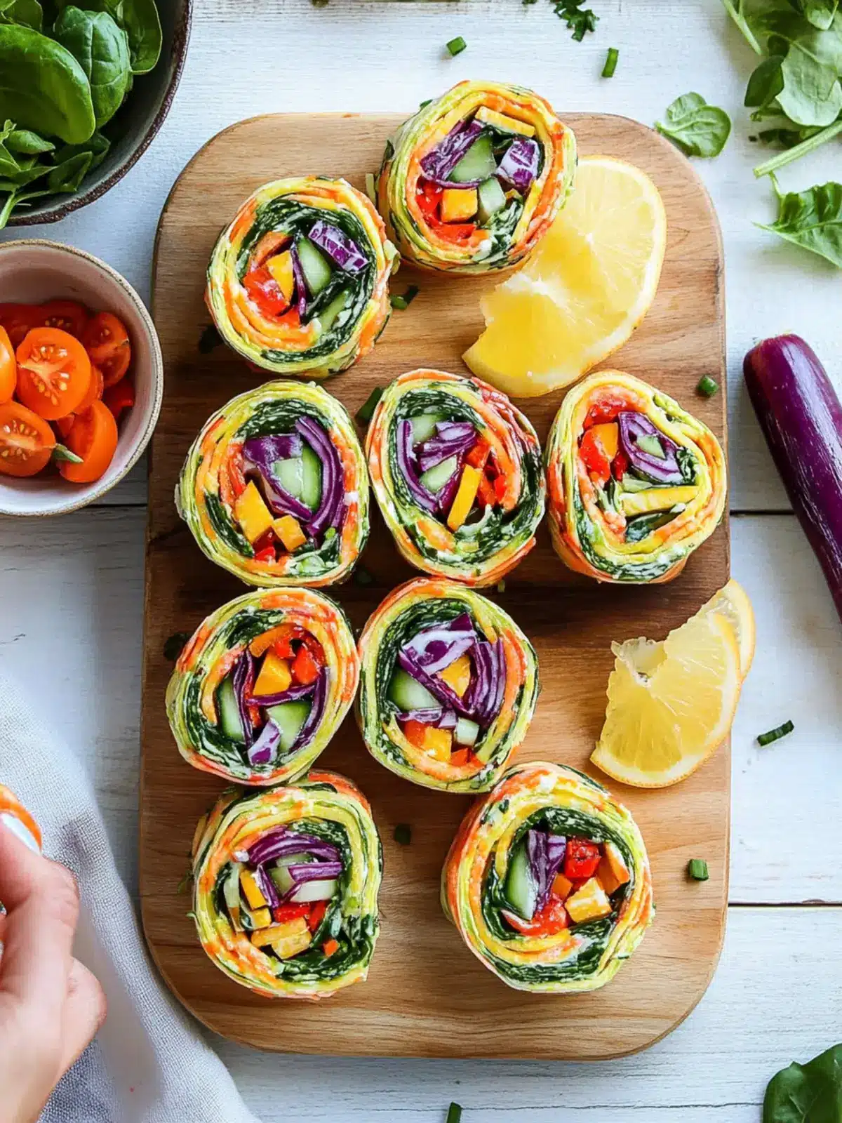 Rainbow Veggie Pinwheels