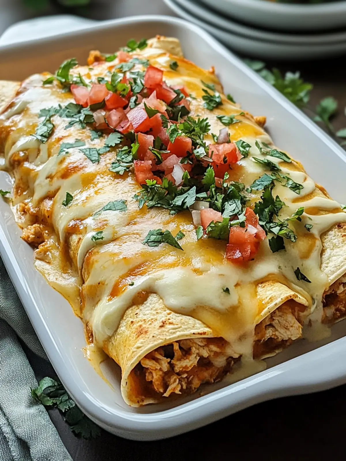 Queso Chicken Enchiladas