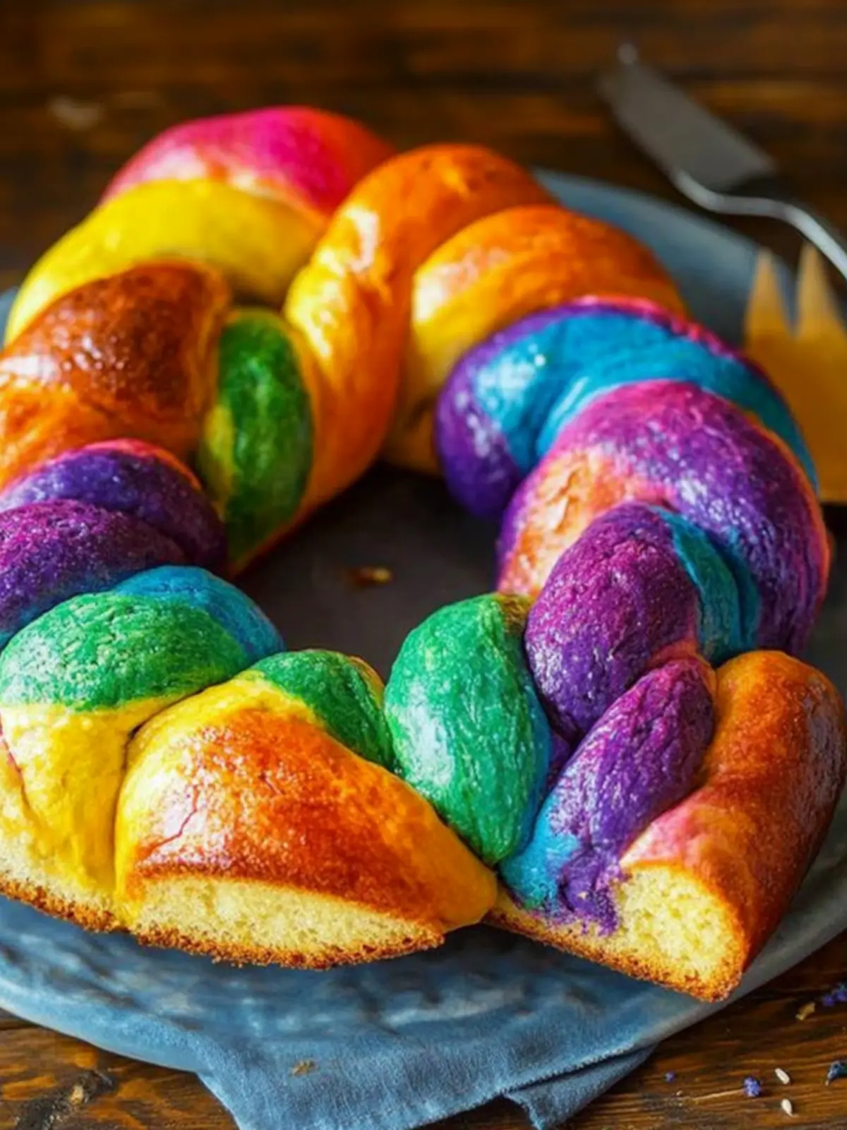 Rainbow Challah Bread