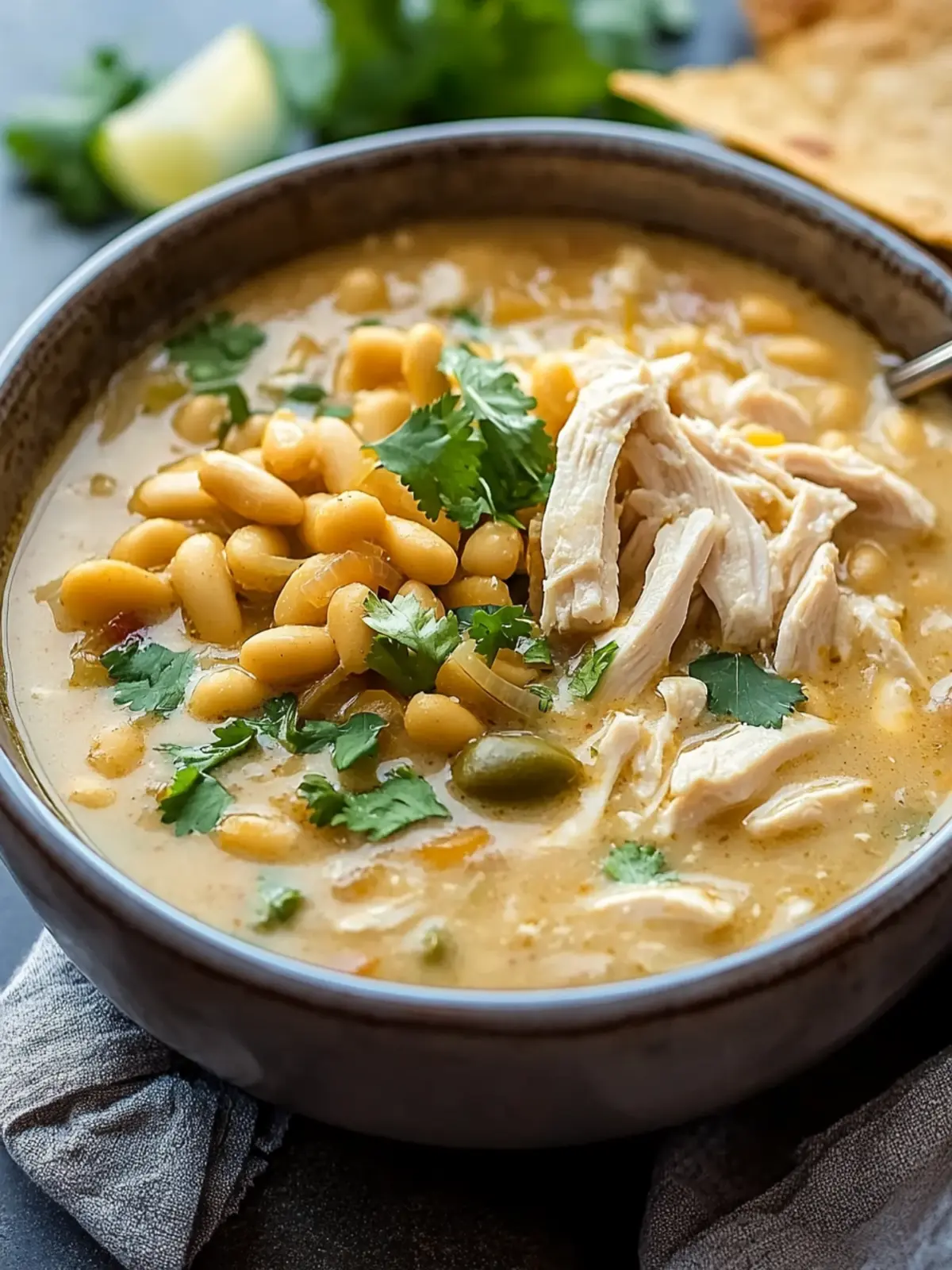 Creamy Crockpot White Chicken Chili