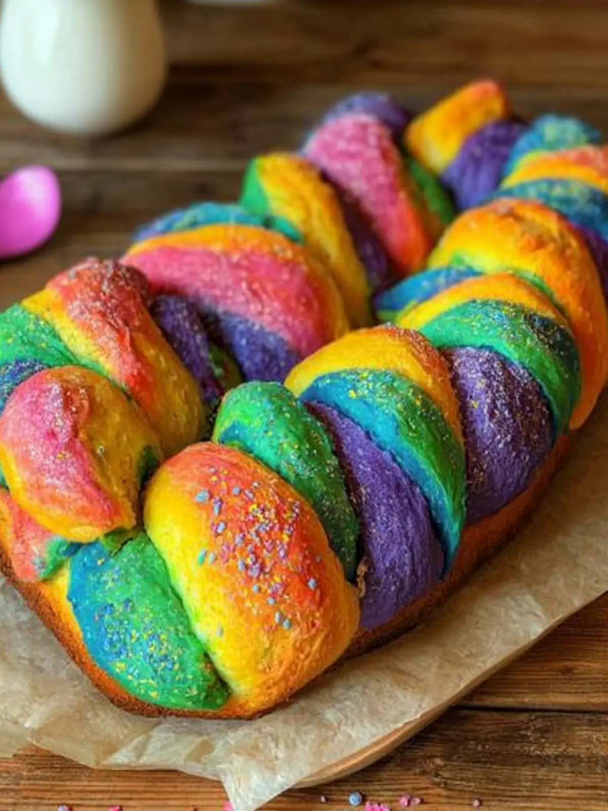 Rainbow Challah Bread