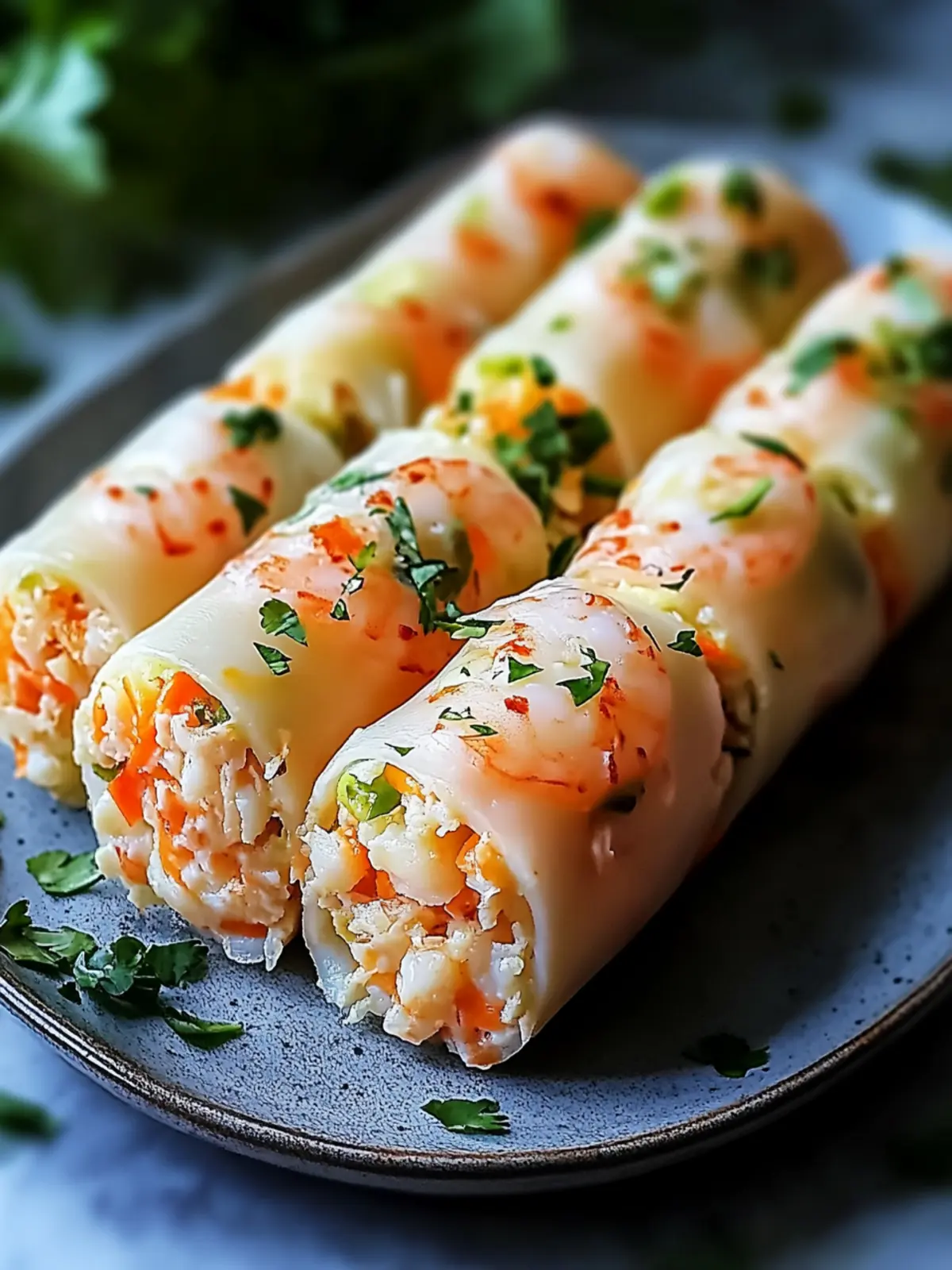 Crispy Crab Shrimp Queso Rolls