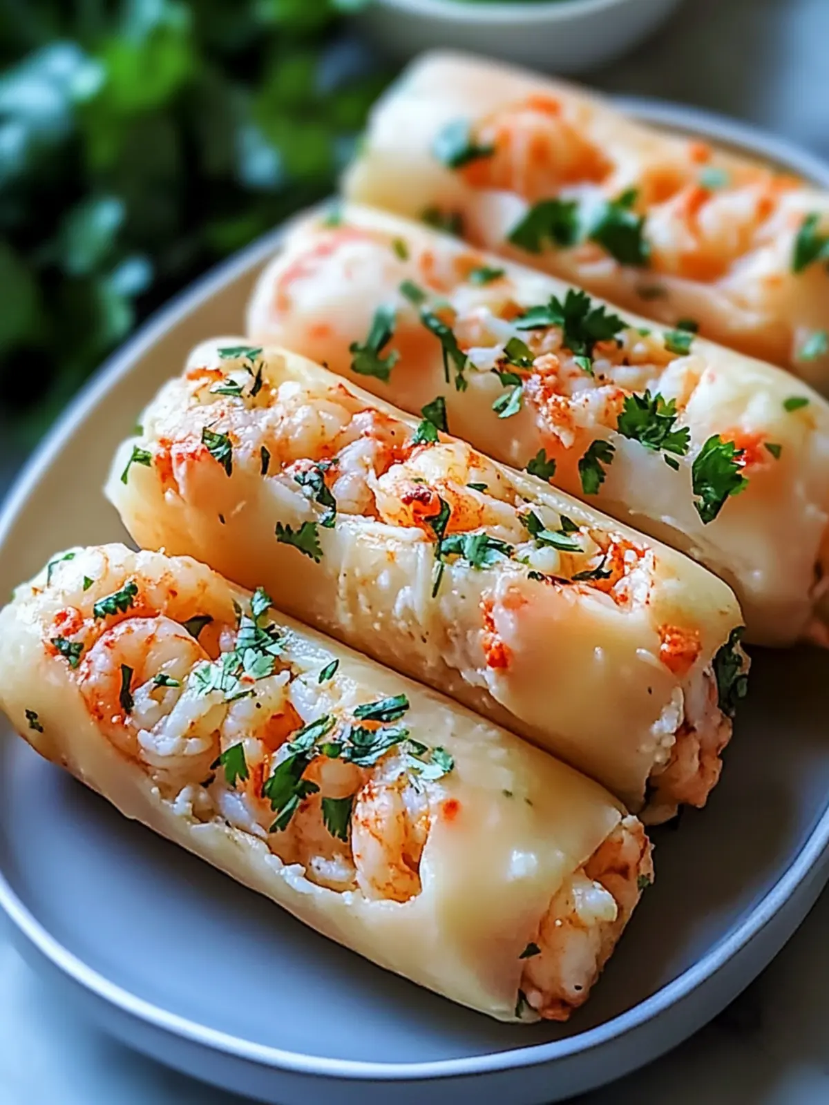 Crispy Crab Shrimp Queso Rolls