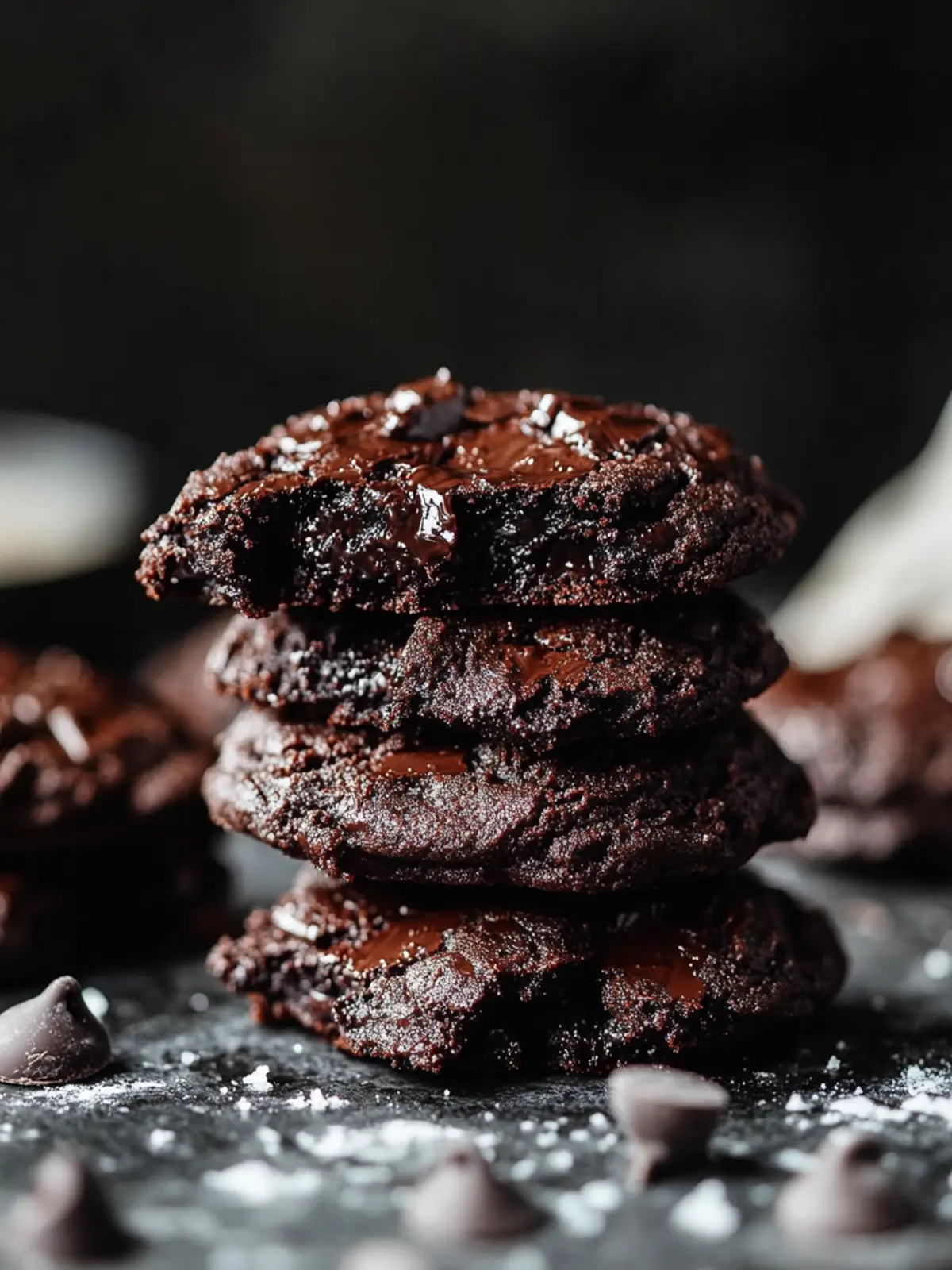 Fudgy Triple Chocolate Cookies