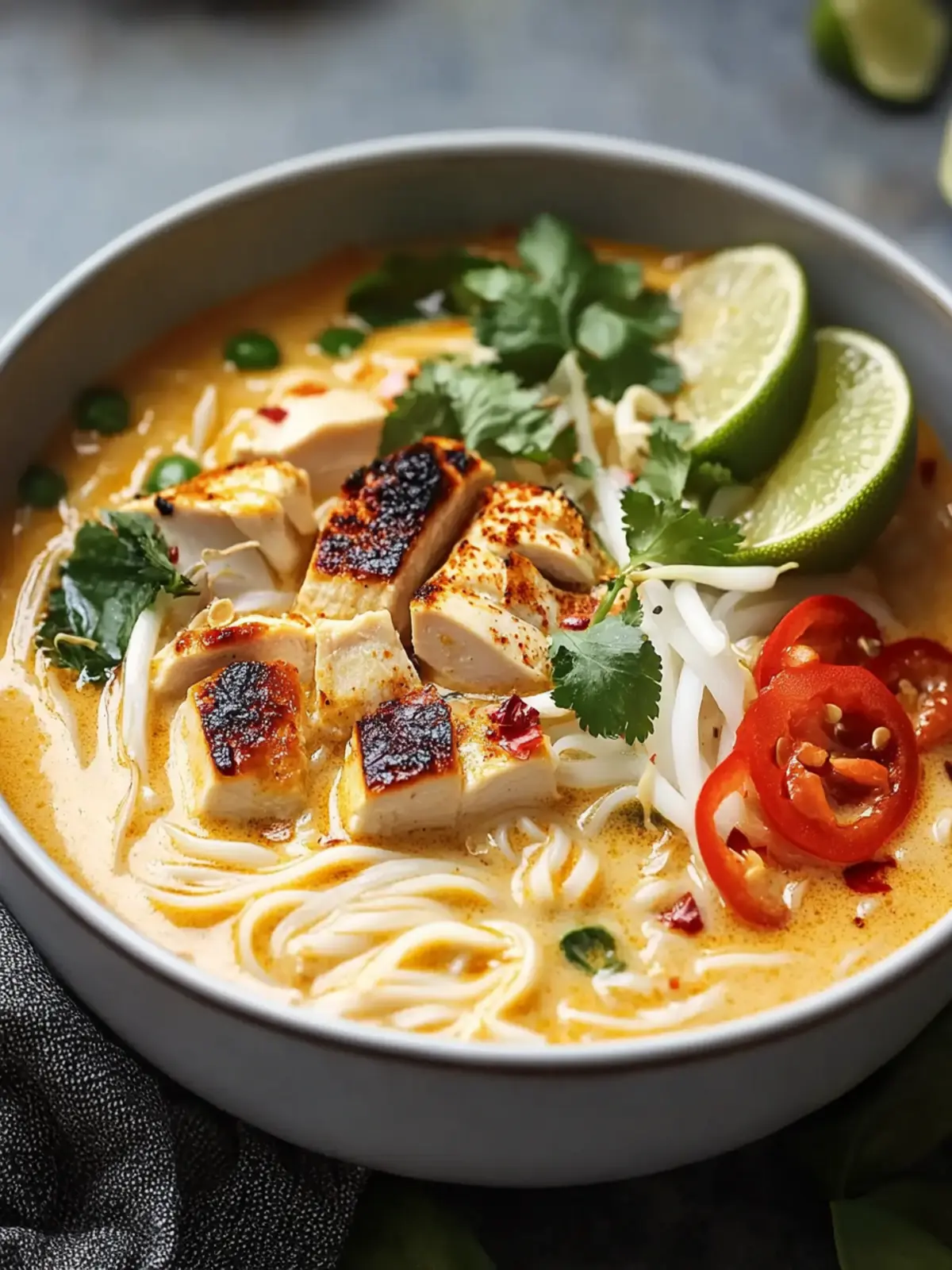 Creamy Thai Coconut Chicken Noodle Soup