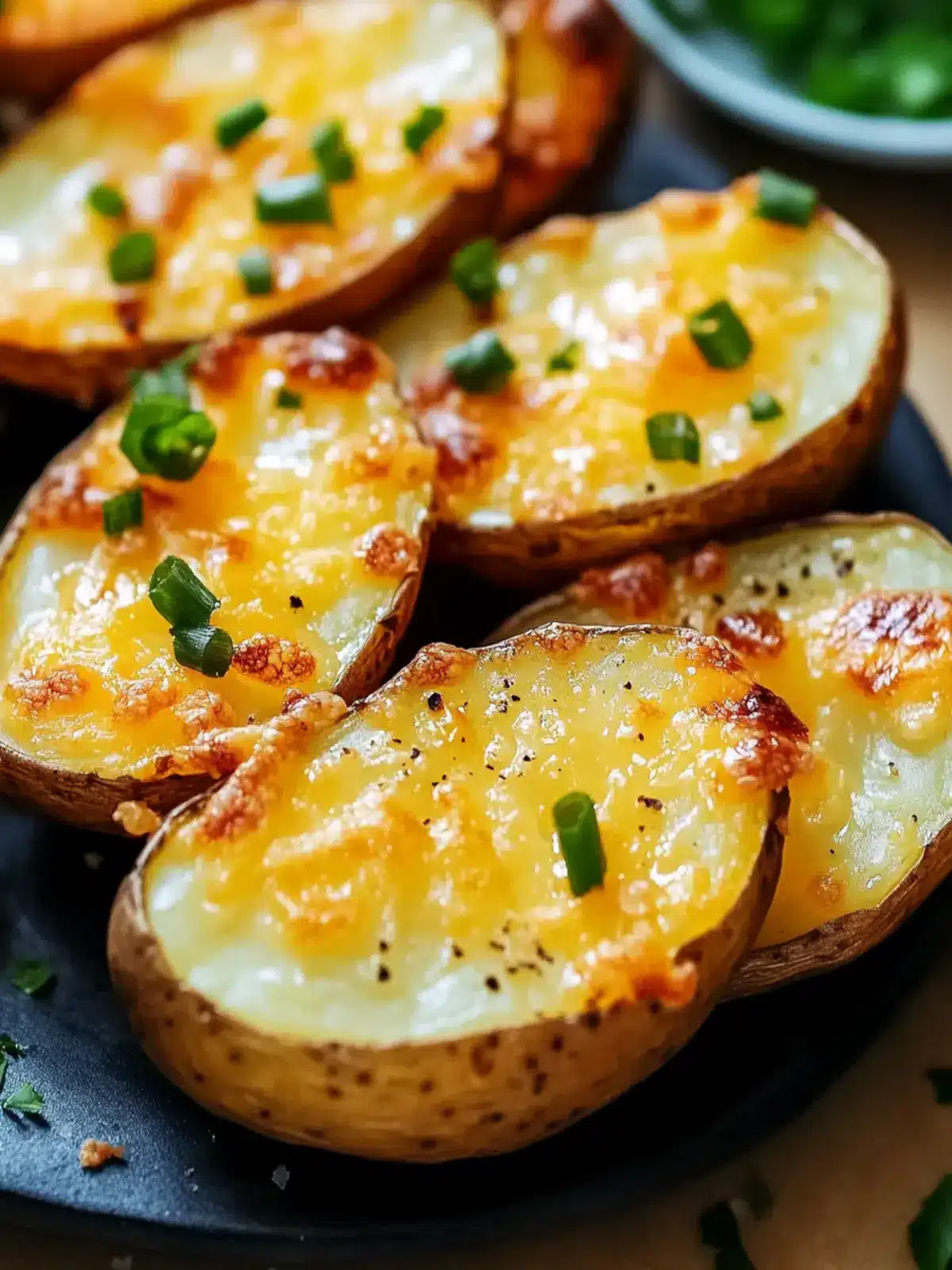 Baked Potato Slices Loaded with Cheesy Goodness