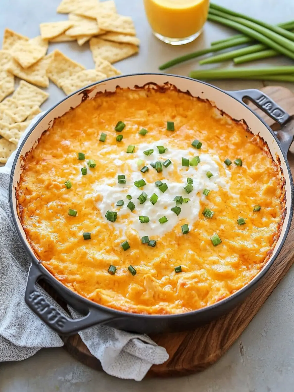 Perfect Cheesy Buffalo Chicken Dip with Ranch